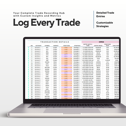 Stock & Crypto Trading Journal | Trade Tracker & Performance Dashboard