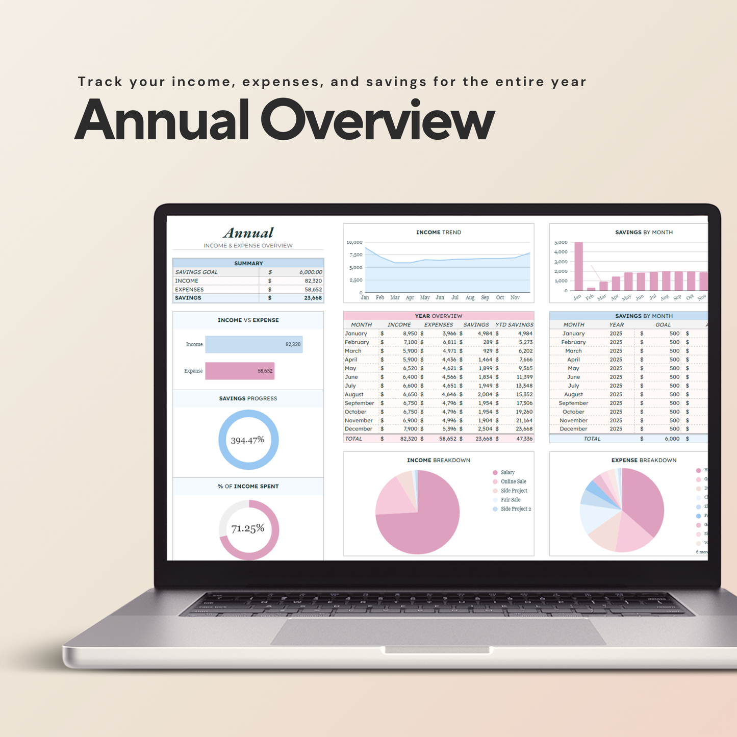 Income and Expense Tracker Dashboard | Cash Flow & Budget Dashboard