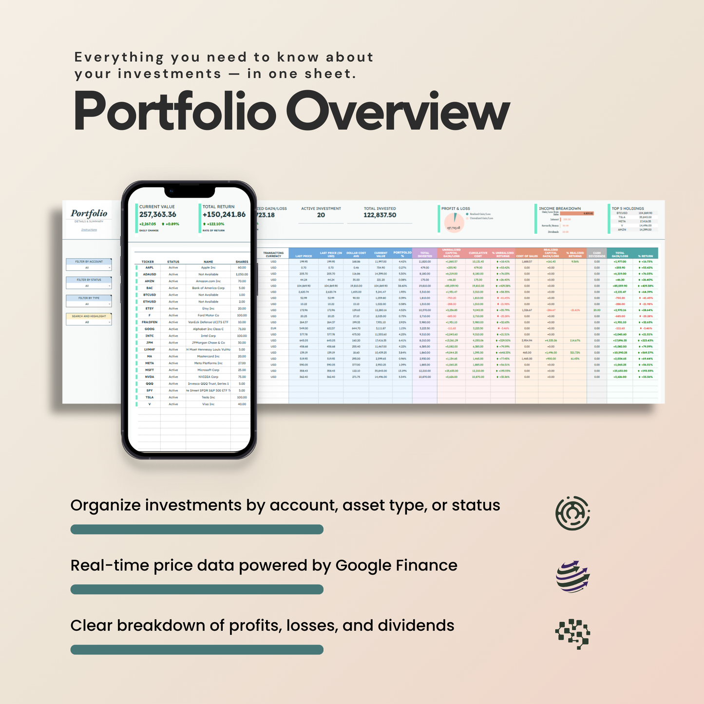 Stock & Crypto Investment Tracker | Portfolio Dashboard & Trade Tracker